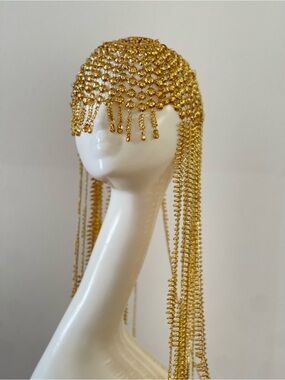 Gold Beaded Goddess Headpiece